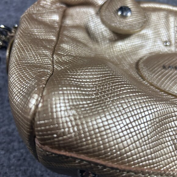 Longchamp Quadri Handbag Purse Leather Metallic Gold Charms Keychains - Picture 11 of 16